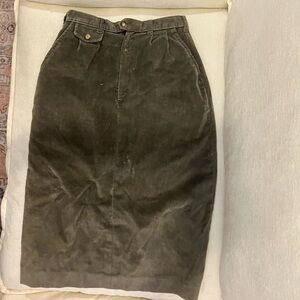 J. Crew Outfitters Green Gray Corduroy Ribbed Skirt Size 10